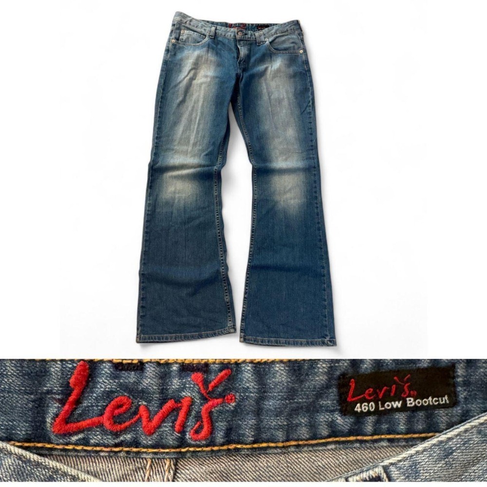 Vintage Levis 460 Low Bootcut Faded Blue Jeans Y2K Women Size 12